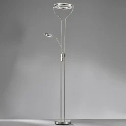 LED-lattiavalo Davos, nikkelivärinen, korkeus 180 cm, 2-lamppuinen, CCT