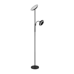 LED-lattiavalo Davyd, musta, 178 cm, lukuvalo, tuuletin