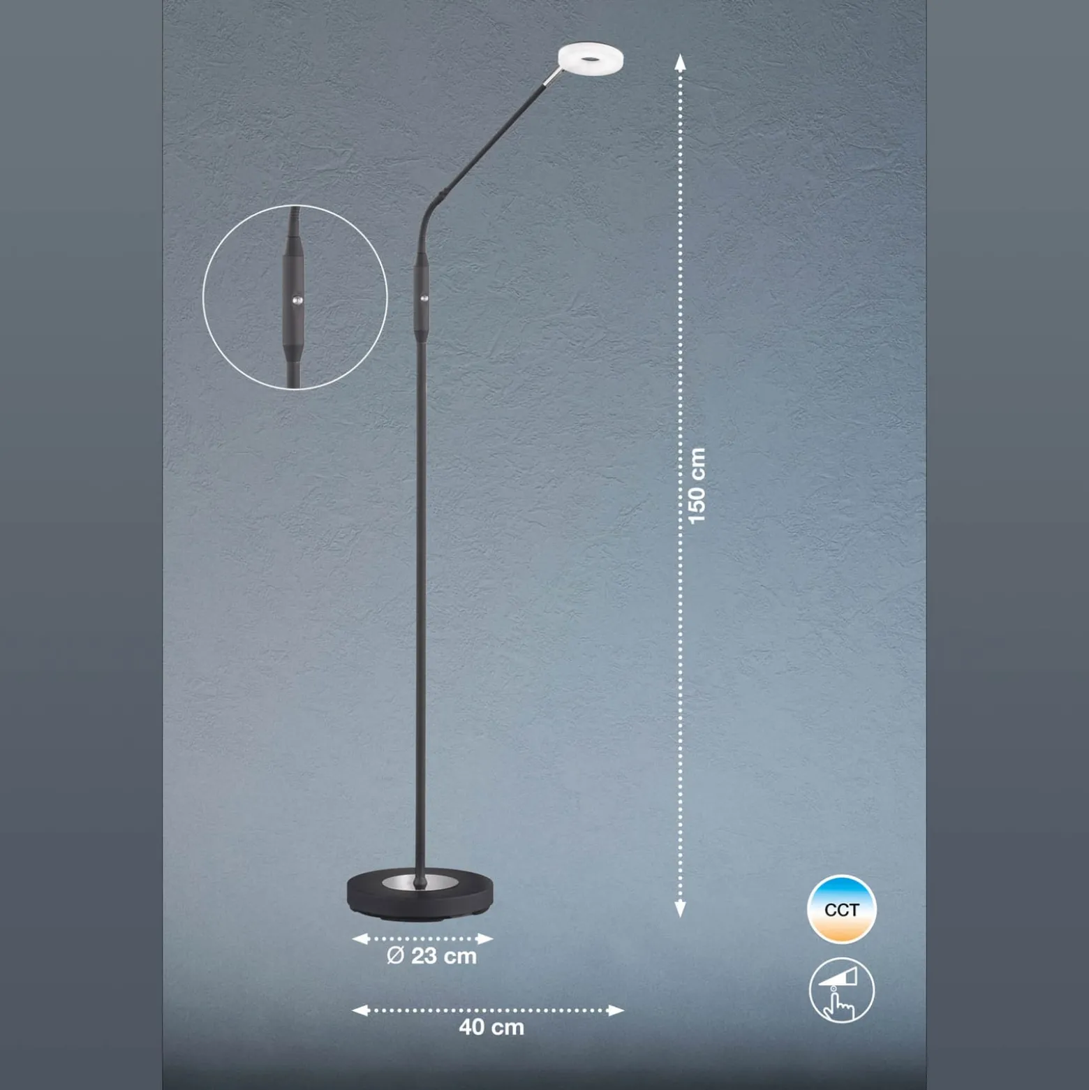LED-lattiavalo Dent himmennys, CCT, 1 lamppu musta