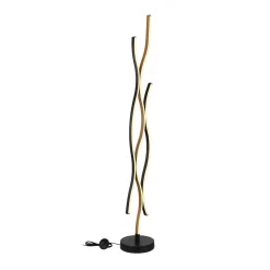 LED-lattiavalo Geronimo, korkeus 135 cm, musta/puunvärinen