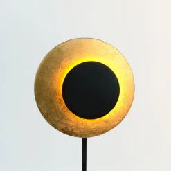 LED-lattiavalo INFINITY TERRA musta/kultainen, korkeus 132 cm, metallia