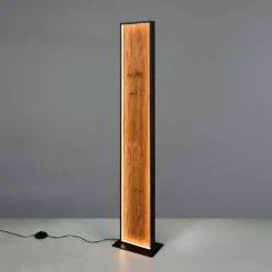LED-lattiavalo Kalea, korkeus 120 cm, puunvärinen, puu