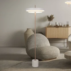 LED-lattiavalo Keaton, vaaleanharmaa, korkeus 138 cm, metalli, CCT