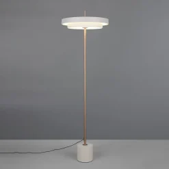 LED-lattiavalo Keaton, vaaleanharmaa, korkeus 138 cm, metalli, CCT