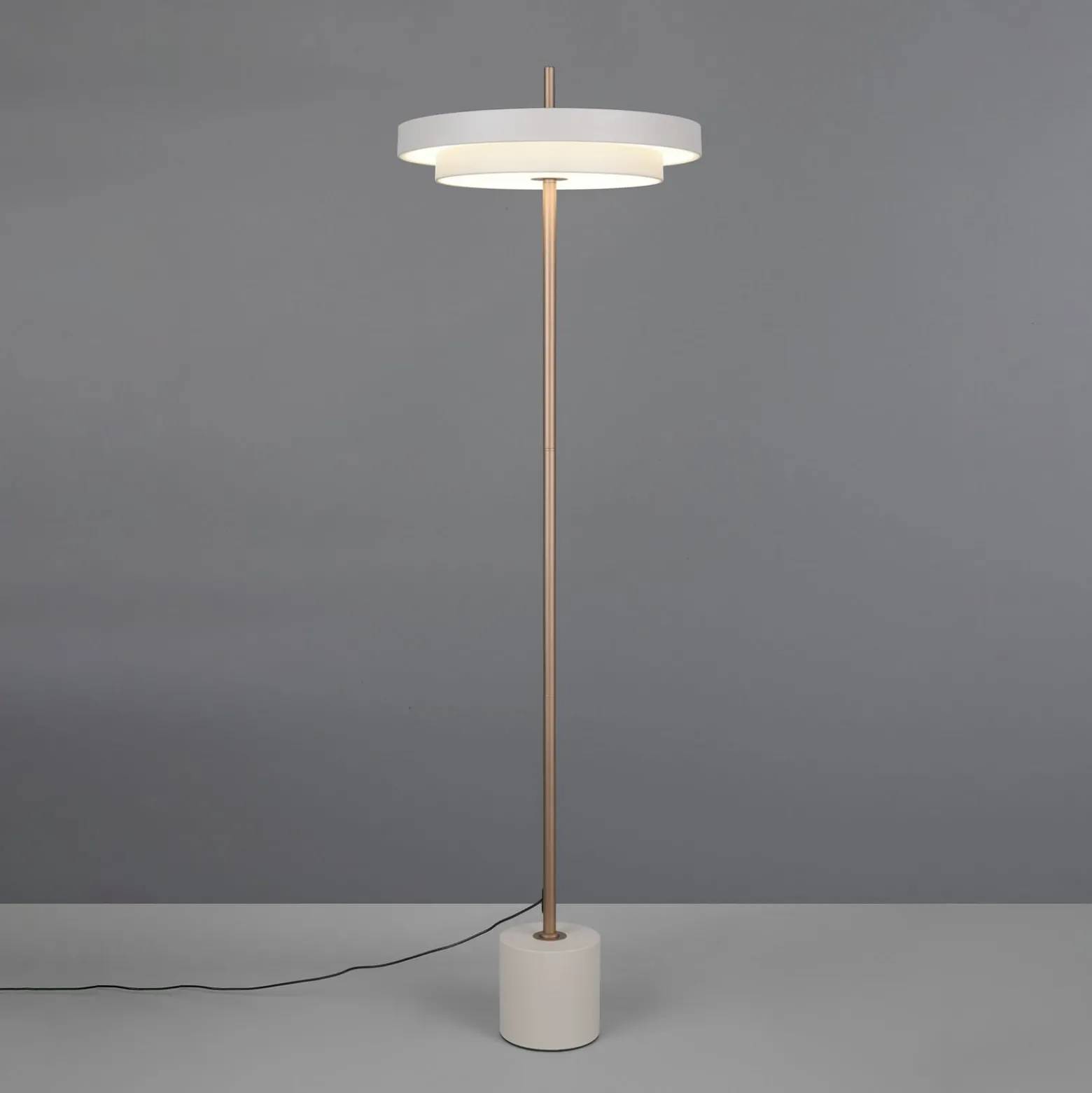 LED-lattiavalo Keaton, vaaleanharmaa, korkeus 138 cm, metalli, CCT