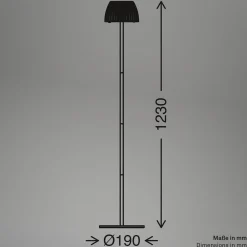 LED-lattiavalo Loca, antrasiitti, korkeus 123 cm muovi/metalli