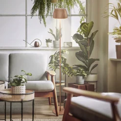 LED-lattiavalo Loca, ruskea, korkeus 123 cm, muovi/metalli