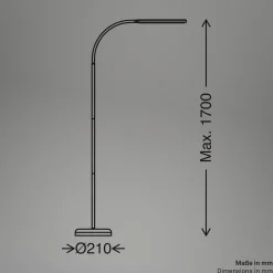 LED-lattiavalo Mura, valkoinen, korkeus 170 cm, metalli, kosketusohjain