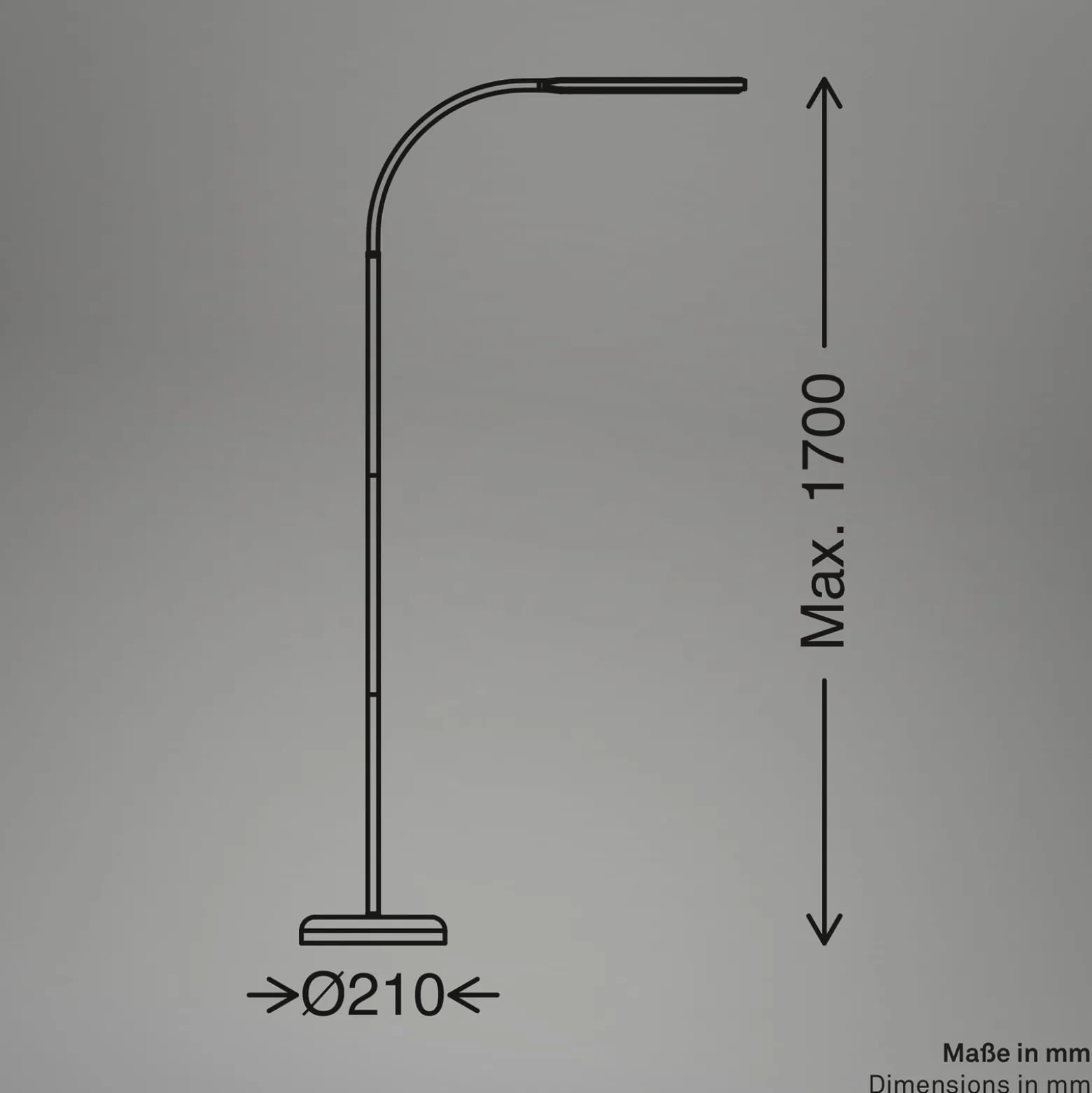 LED-lattiavalo Mura, valkoinen, korkeus 170 cm, metalli, kosketusohjain