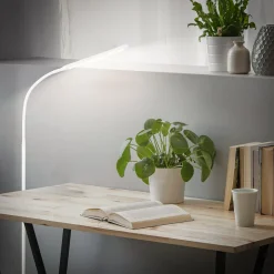 LED-lattiavalo Mura, valkoinen, korkeus 170 cm, metalli, kosketusohjain