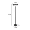 LED-lattiavalo Mykty, musta, korkeus 170 cm, metalli 2-lamppuinen CCT
