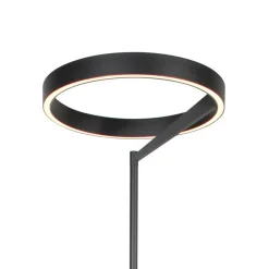 LED-lattiavalo Mykty, musta, korkeus 170 cm, metalli 2-lamppuinen CCT
