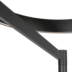 LED-lattiavalo Mykty, musta, korkeus 170 cm, metalli 2-lamppuinen CCT