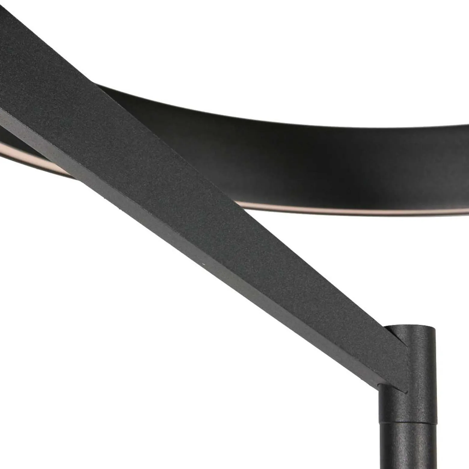 LED-lattiavalo Mykty, musta, korkeus 170 cm, metalli 2-lamppuinen CCT