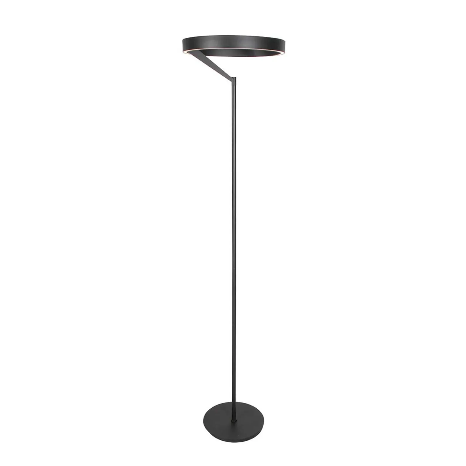 LED-lattiavalo Mykty, musta, korkeus 170 cm, metalli 2-lamppuinen CCT