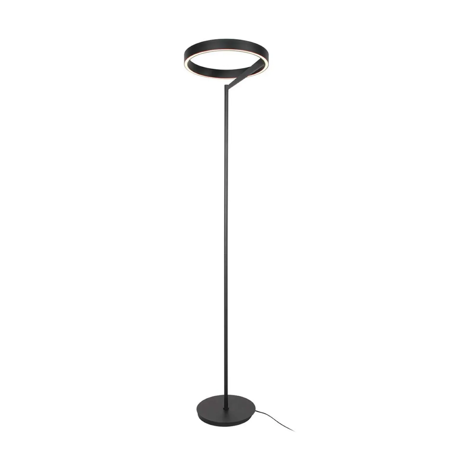 LED-lattiavalo Mykty, musta, korkeus 170 cm, metalli 2-lamppuinen CCT