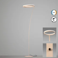 LED-lattiavalo Sirko, hiekanvärinen, korkeus 177 cm, metalli, CCT