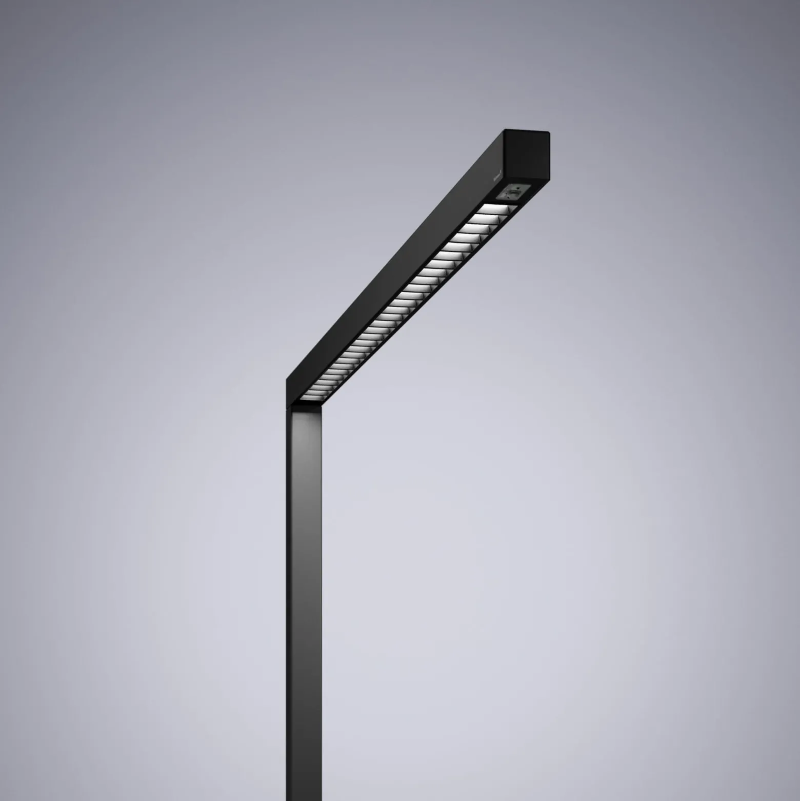 LED-lattiavalo Straight.single, musta, 3000 K, älykäs, anturi