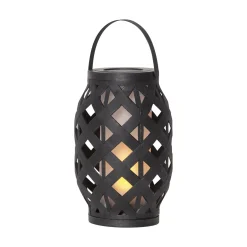 LED-lyhty Flame Lantern, musta, korkeus 23 cm