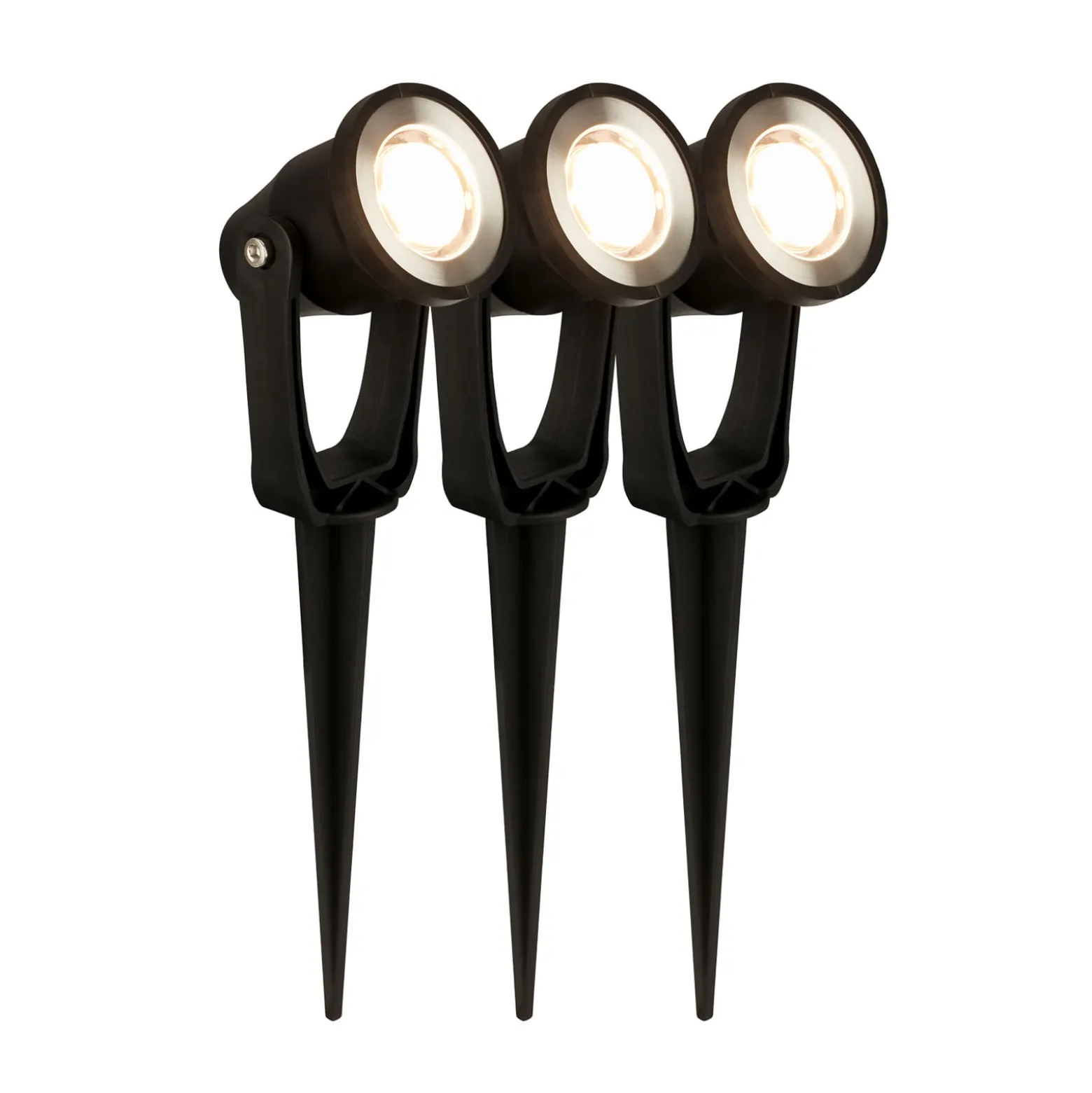 LED-maadoituspistoke 3919035 12V 3-pistepidennys, musta, Ø 5 cm