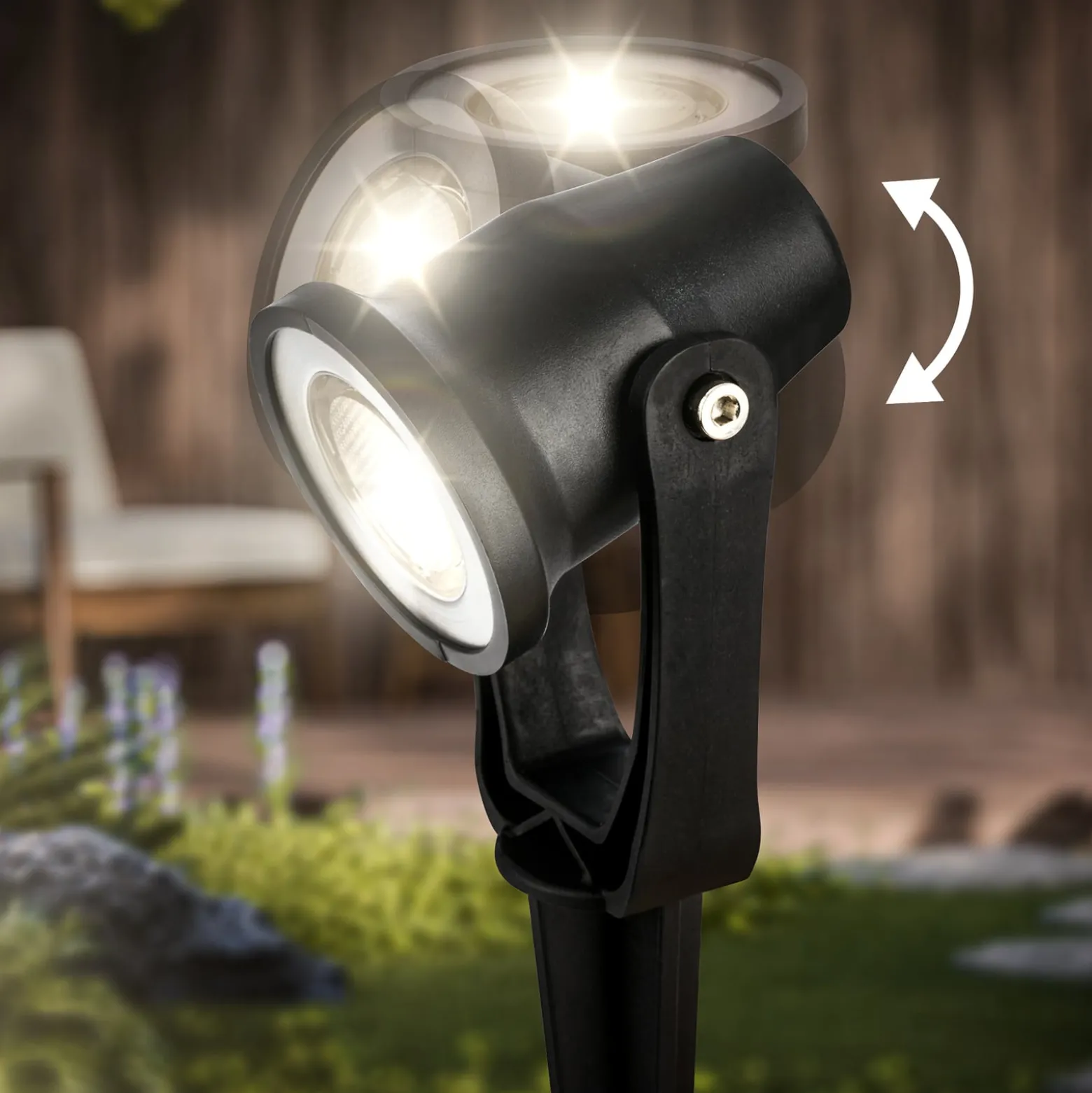 LED-maadoituspistoke 3919035 12V 3-pistepidennys, musta, Ø 5 cm