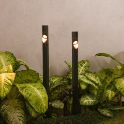 LED-maapiikkivalaisin Kehys, musta, alumiinia, korkeus 60 cm