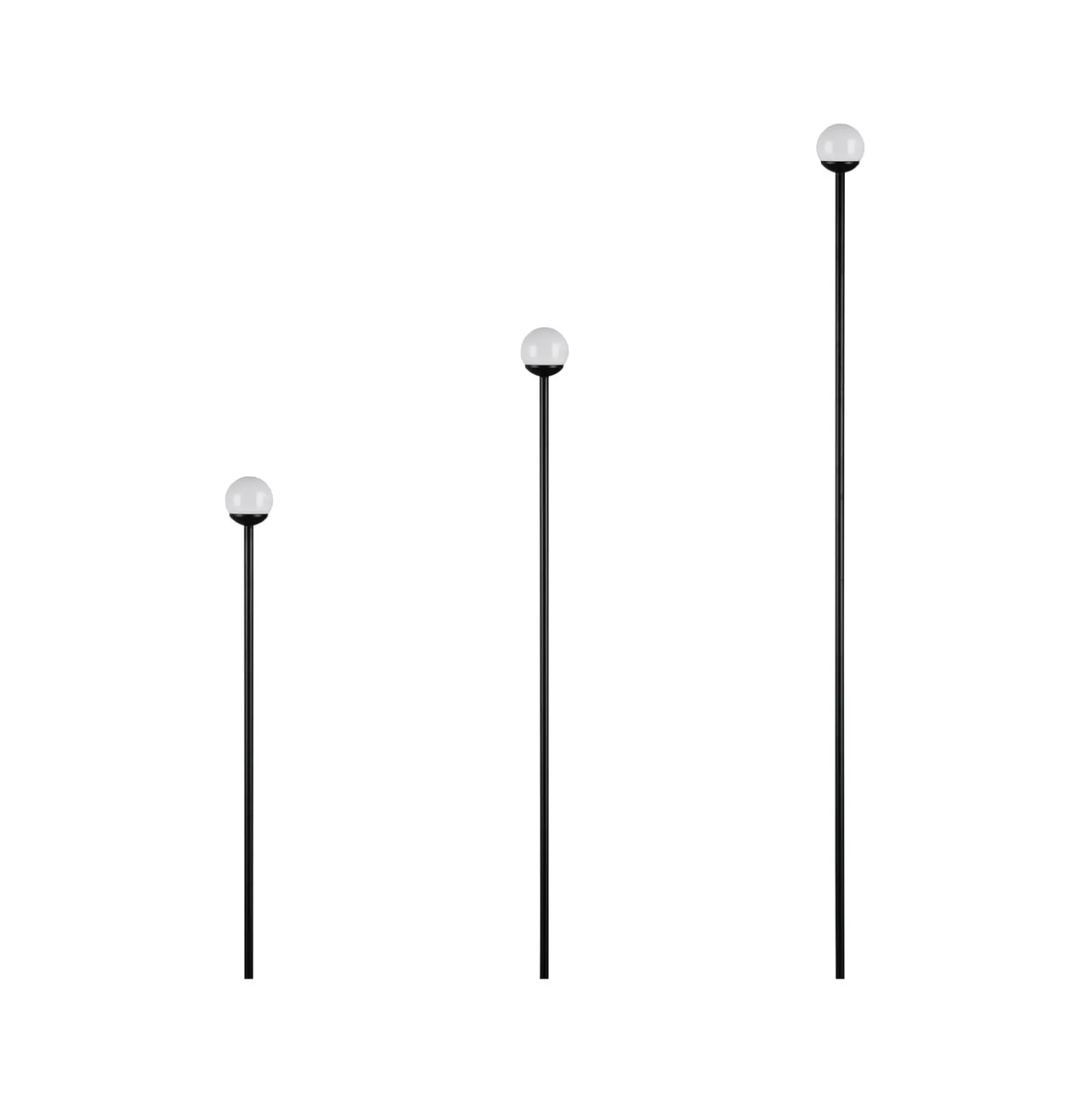 LED-maapiikkivalaisin SCOOP, musta, 3-lamppuinen, IP44, pistoke