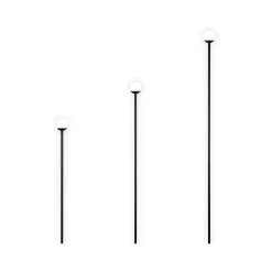LED-maapiikkivalaisin SCOOP, musta, 3-lamppuinen, IP44, pistoke