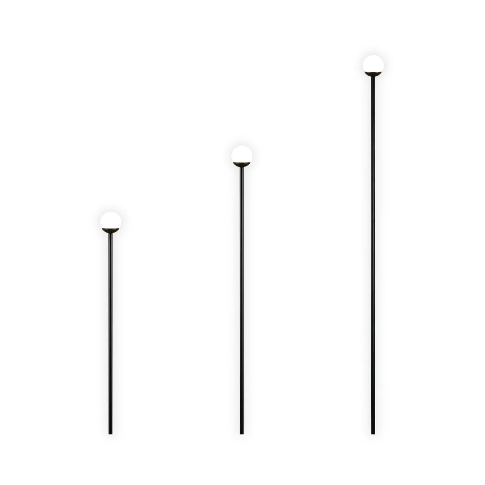 LED-maapiikkivalaisin SCOOP, musta, 3-lamppuinen, IP44, pistoke