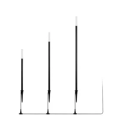 LED-maapiikkivalaisin STICK, musta, 3-lamppuinen, IP44, pistoke
