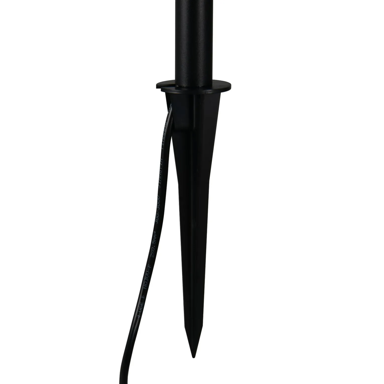 LED-maapiikkivalaisin STICK, musta, 3-lamppuinen, IP44, pistoke