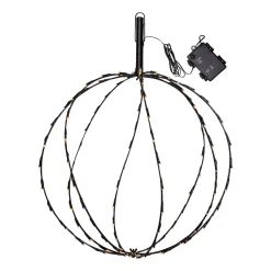 LED-maapiikkivalo Sphere, Ø 50 cm, musta metalliparisto