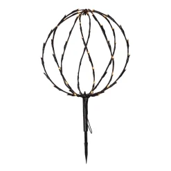 LED-maapiikkivalo Sphere, Ø 30 cm, musta metalliparisto
