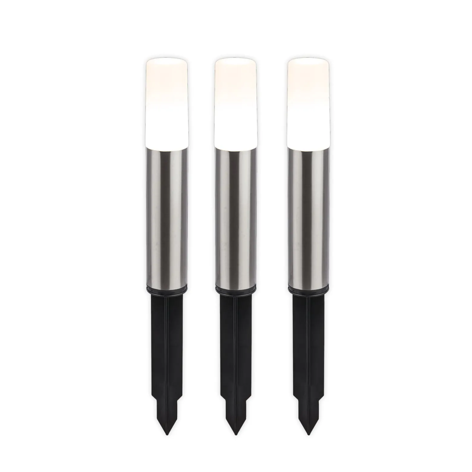 LED-maapiikkivalo 3925032 12V 3x-aloitussarja ruostumaton teräs Ø 4 cm