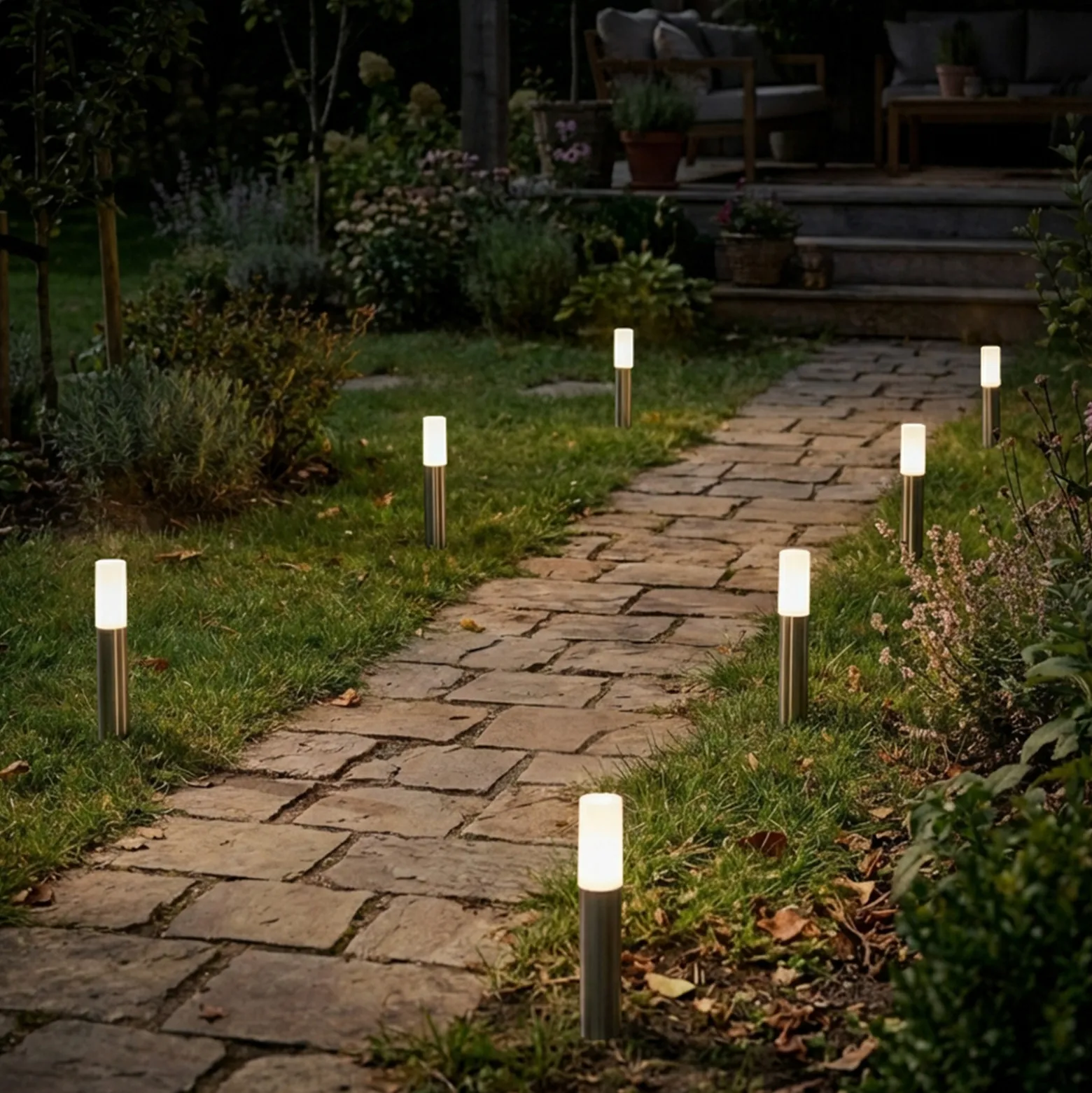 LED-maapiikkivalo 3925032 12V 3x-aloitussarja ruostumaton teräs Ø 4 cm