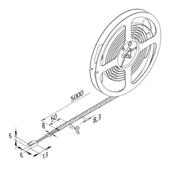 LED-nauha Basic-Tape S, IP54, 4,000K, pituus 500cm