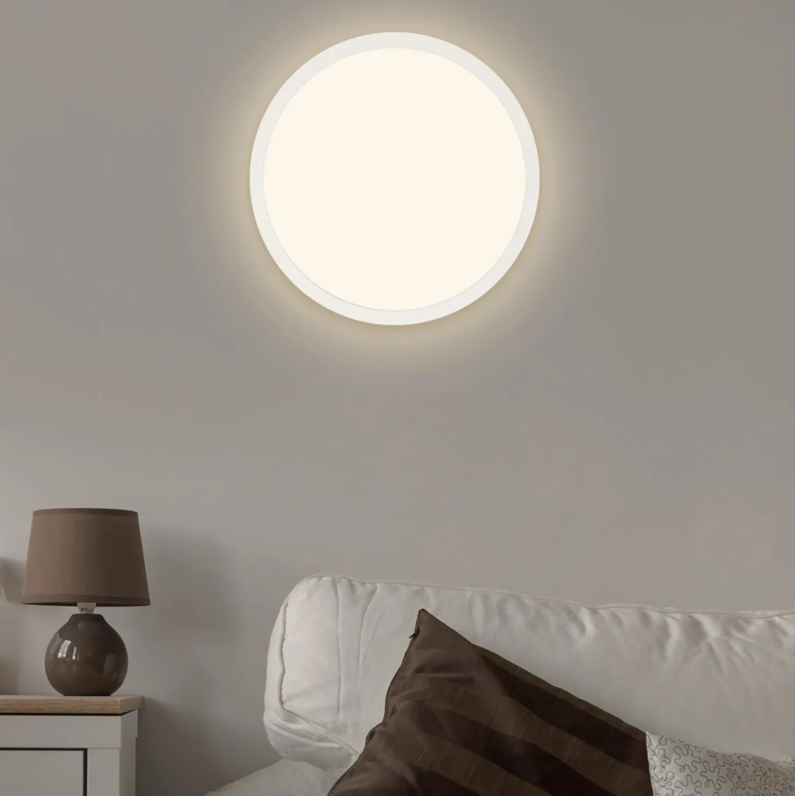 LED-paneeli Jalo Round, Ø 29,2 cm, valkoinen, muovi, 2700 K