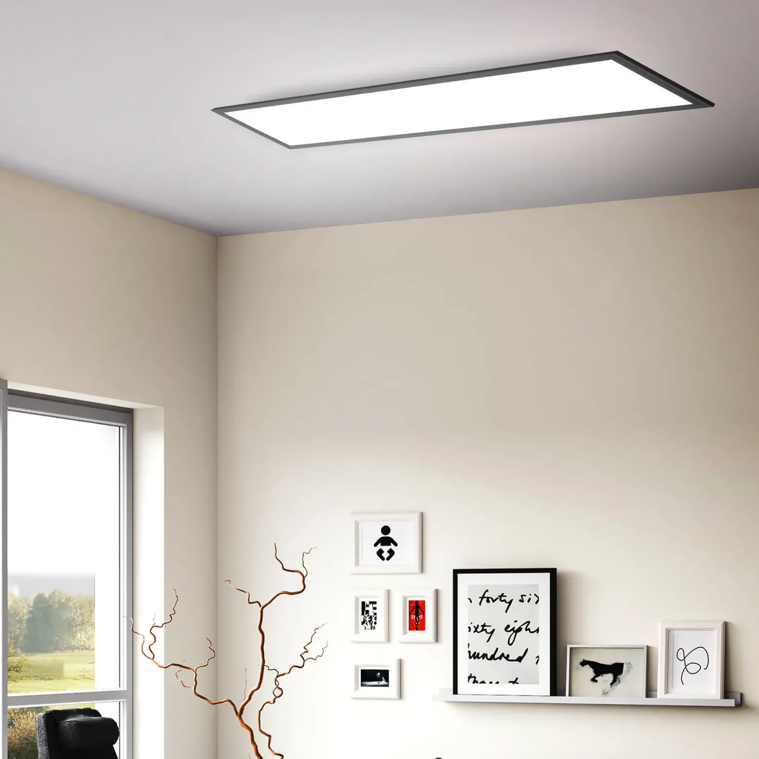 LED-paneeli Odin on/off, 100 x 25 cm, musta, 4 000 K
