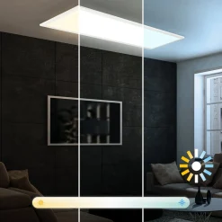 LED-paneeli Piatto CCT, IP44, 100 x 25 cm, kaukosäädin, valkoinen