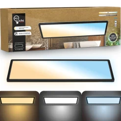 LED-paneeli Shallow kaukosäädin CCT, 58 x 20 cm, musta, taustavalo