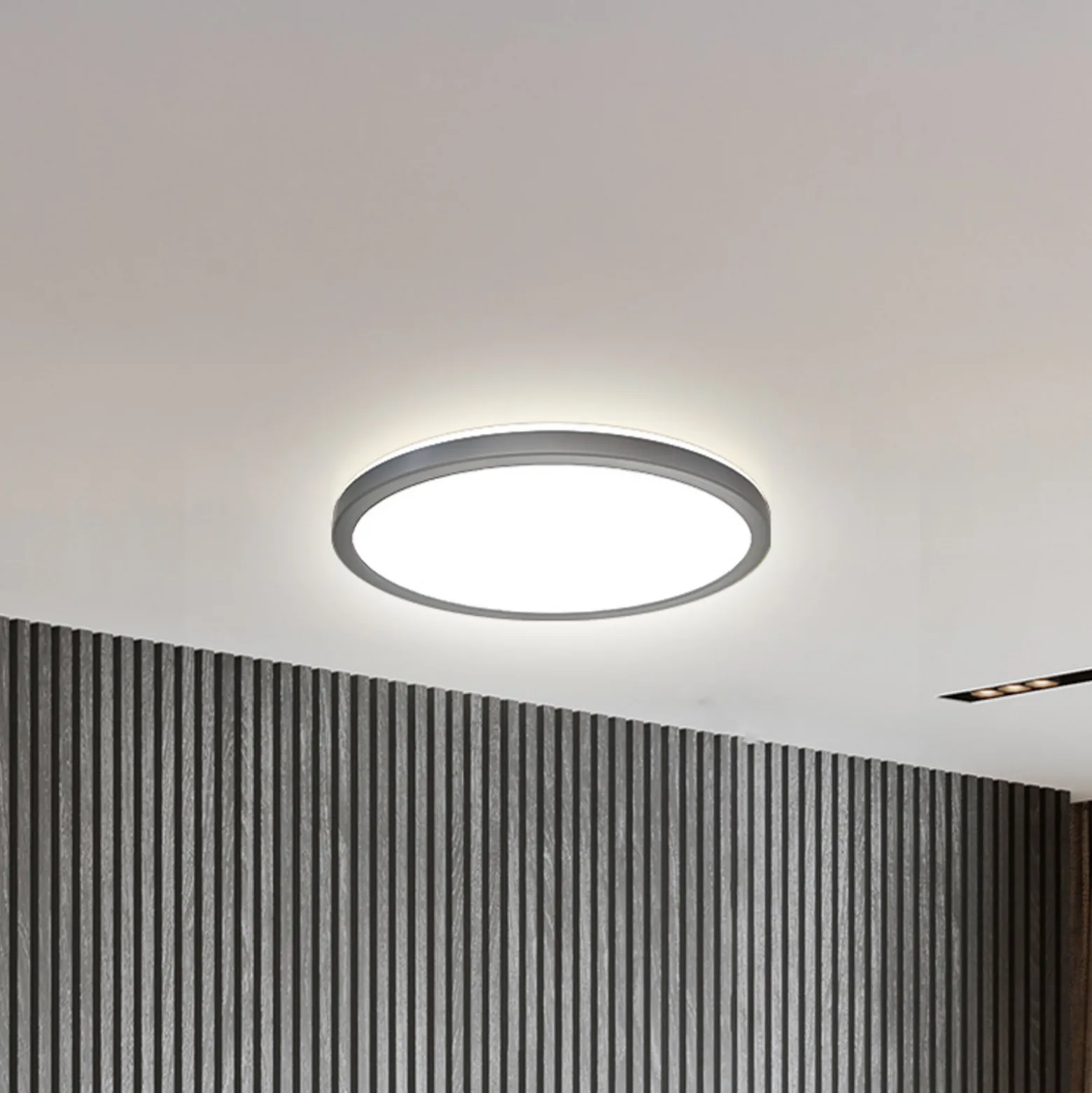 LED-paneeli Slim kaukosäädin RGBW, Ø 29 cm, musta, taustavalo