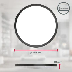 LED-paneeli Slim kaukosäädin RGBW, Ø 29 cm, musta, taustavalo