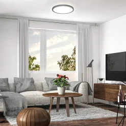 LED-paneeli Slim kaukosäädin RGBW, Ø 29 cm, musta, taustavalo