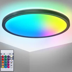 LED-paneeli Slim kaukosäädin RGBW, Ø 29 cm, musta, taustavalo