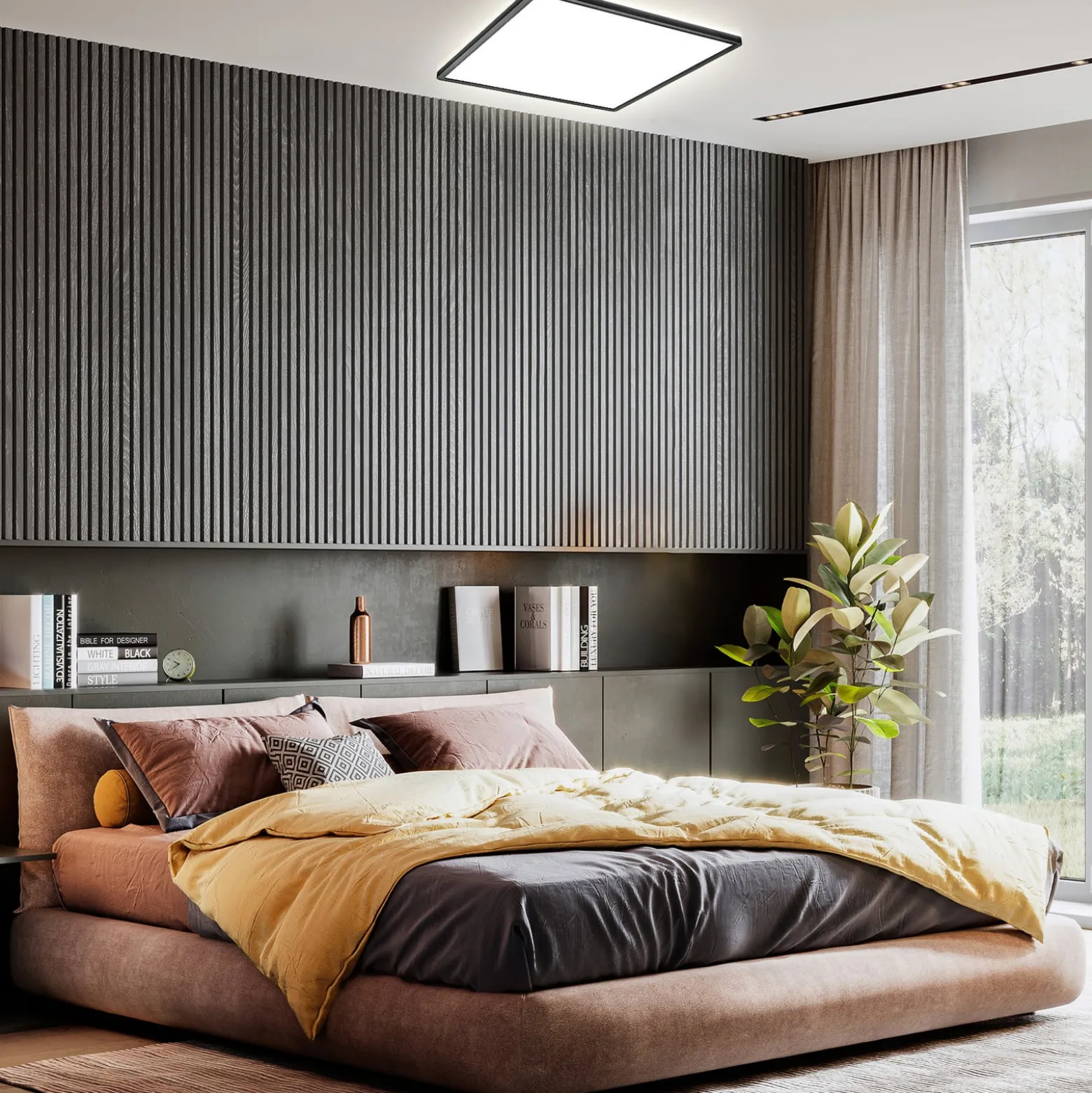 LED-paneeli Slim kaukosäädin RGBW, 42 x 42 cm, musta, taustavalo