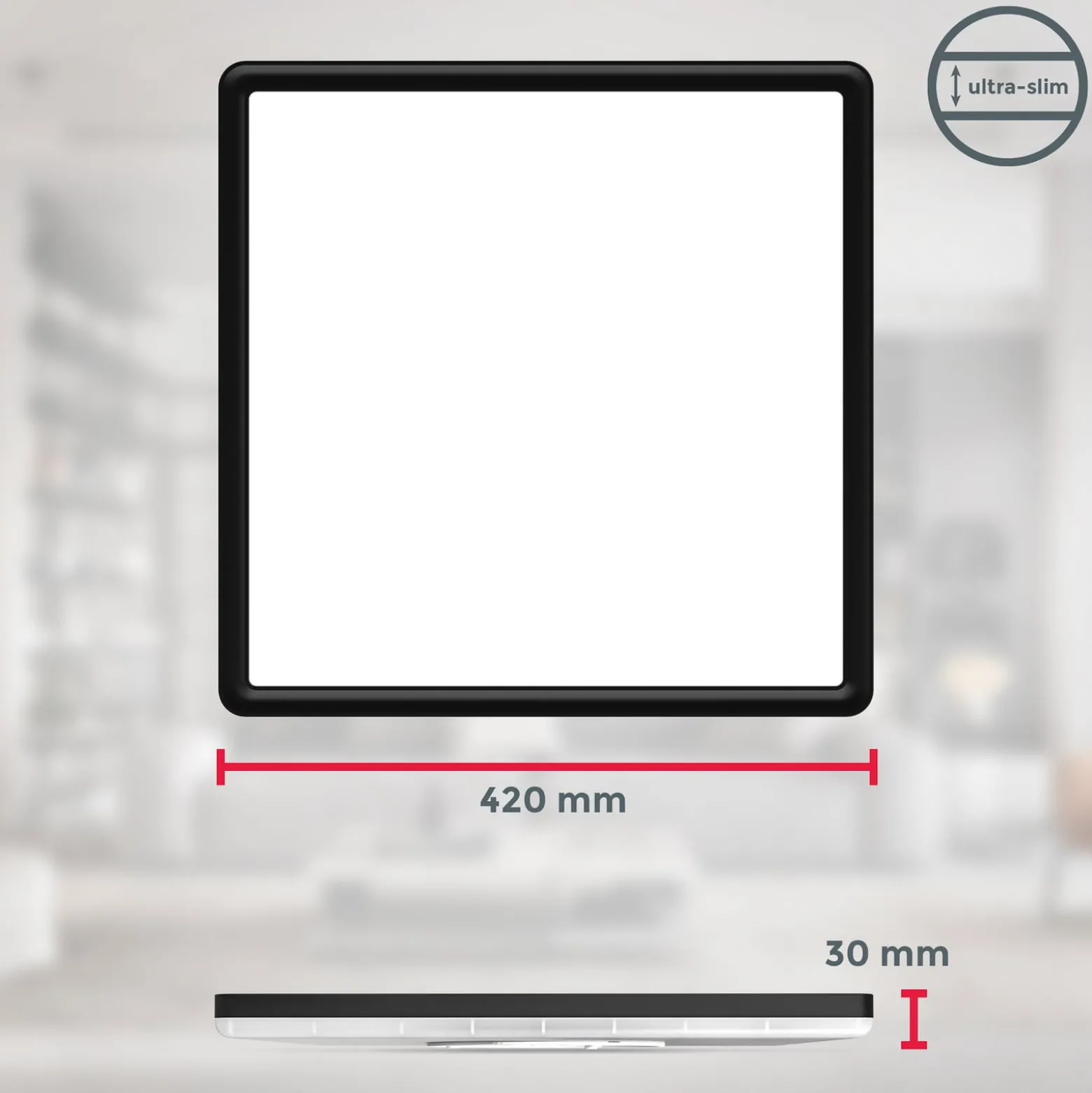 LED-paneeli Slim kaukosäädin RGBW, 42 x 42 cm, musta, taustavalo