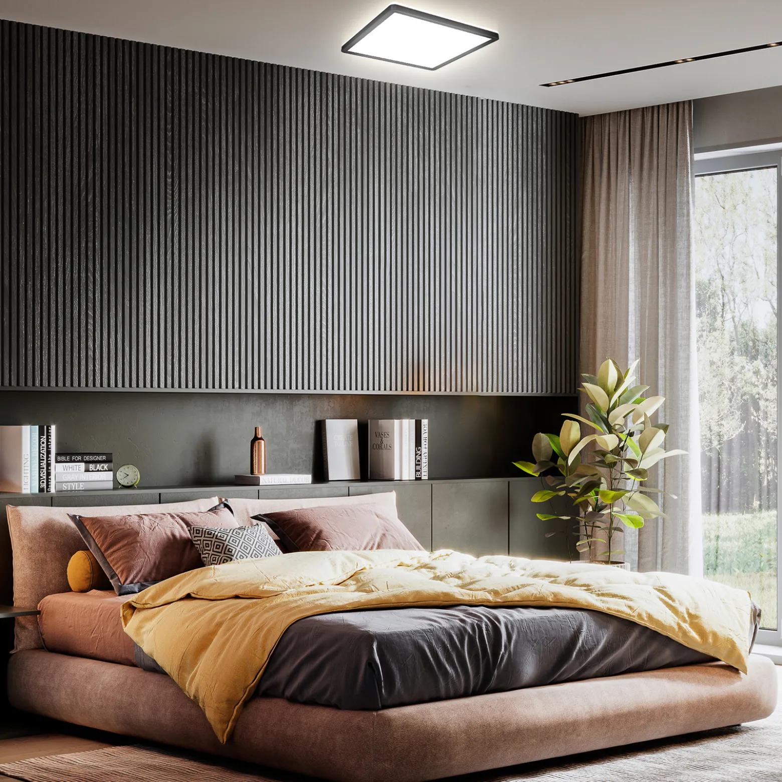 LED-paneeli Slim kaukosäädin RGBW, 29 x 29 cm, musta, taustavalo