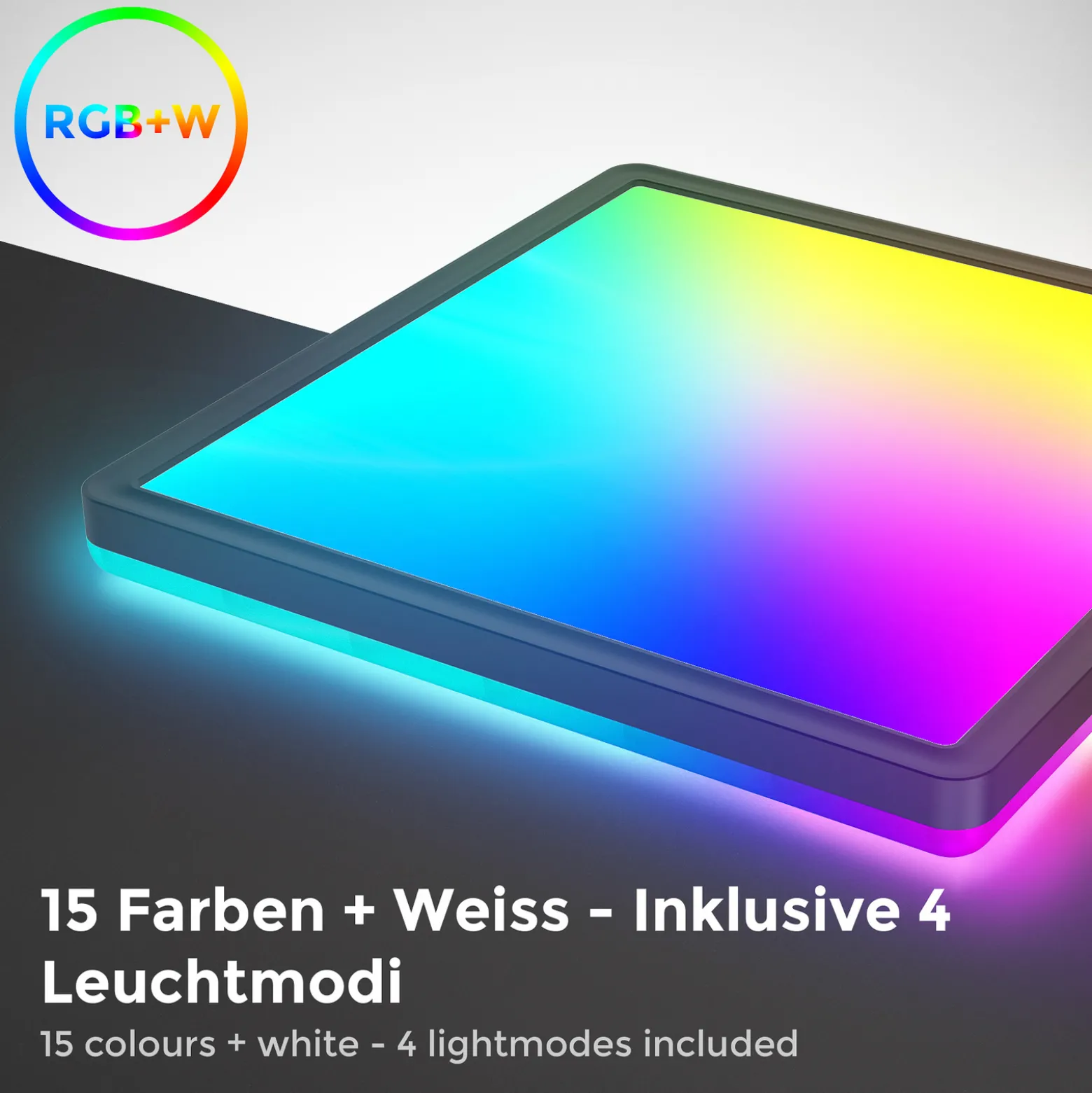 LED-paneeli Slim kaukosäädin RGBW, 29 x 29 cm, musta, taustavalo