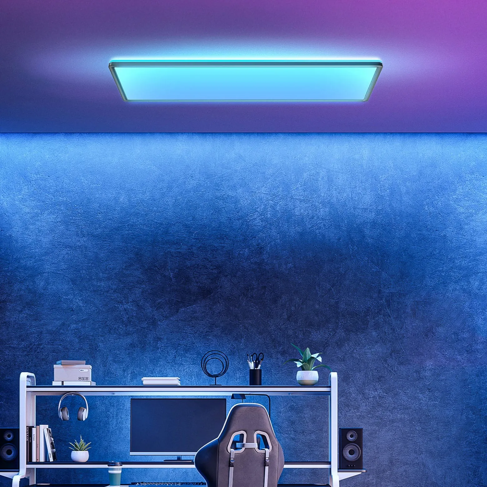 LED-paneeli Slim kaukosäädin RGBW, 58 x 20 cm, musta, taustavalo