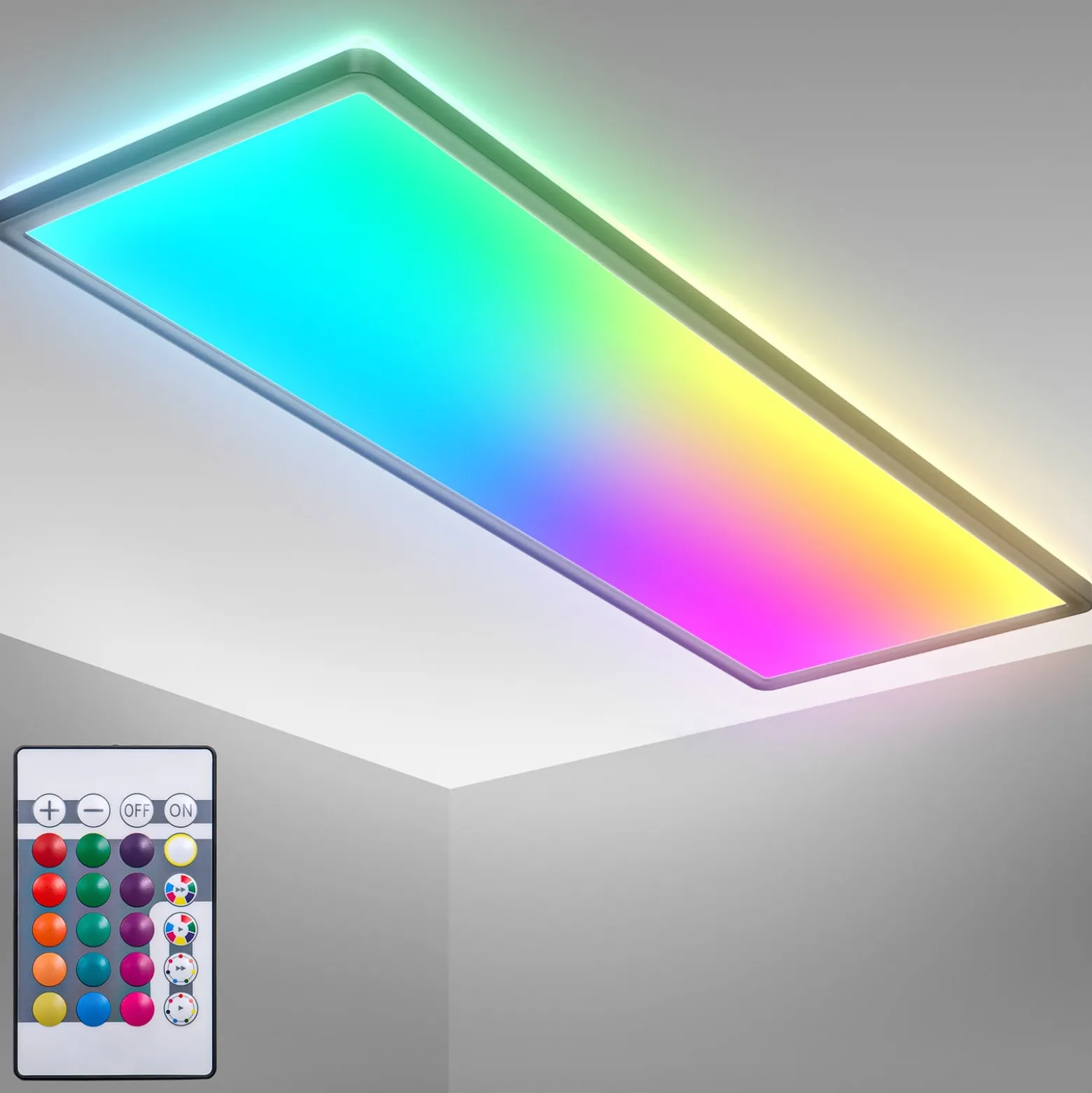LED-paneeli Slim kaukosäädin RGBW, 58 x 20 cm, musta, taustavalo